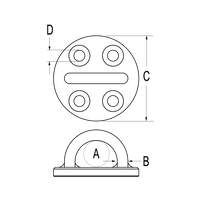 Ronstan Stainless Steel Padeye with 50mm Base