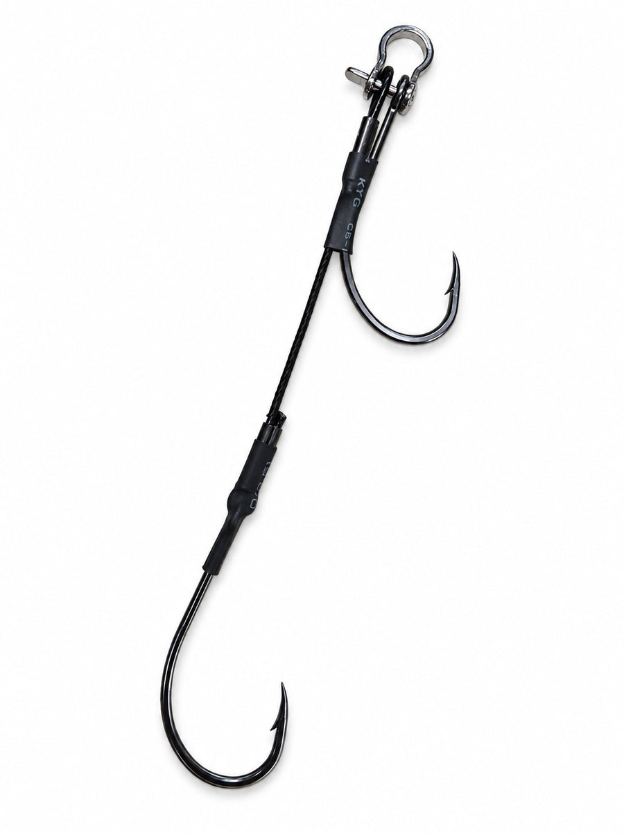 Black Pete Light Gauge Double Rigged Hook With Shackle [SZ:8/0]