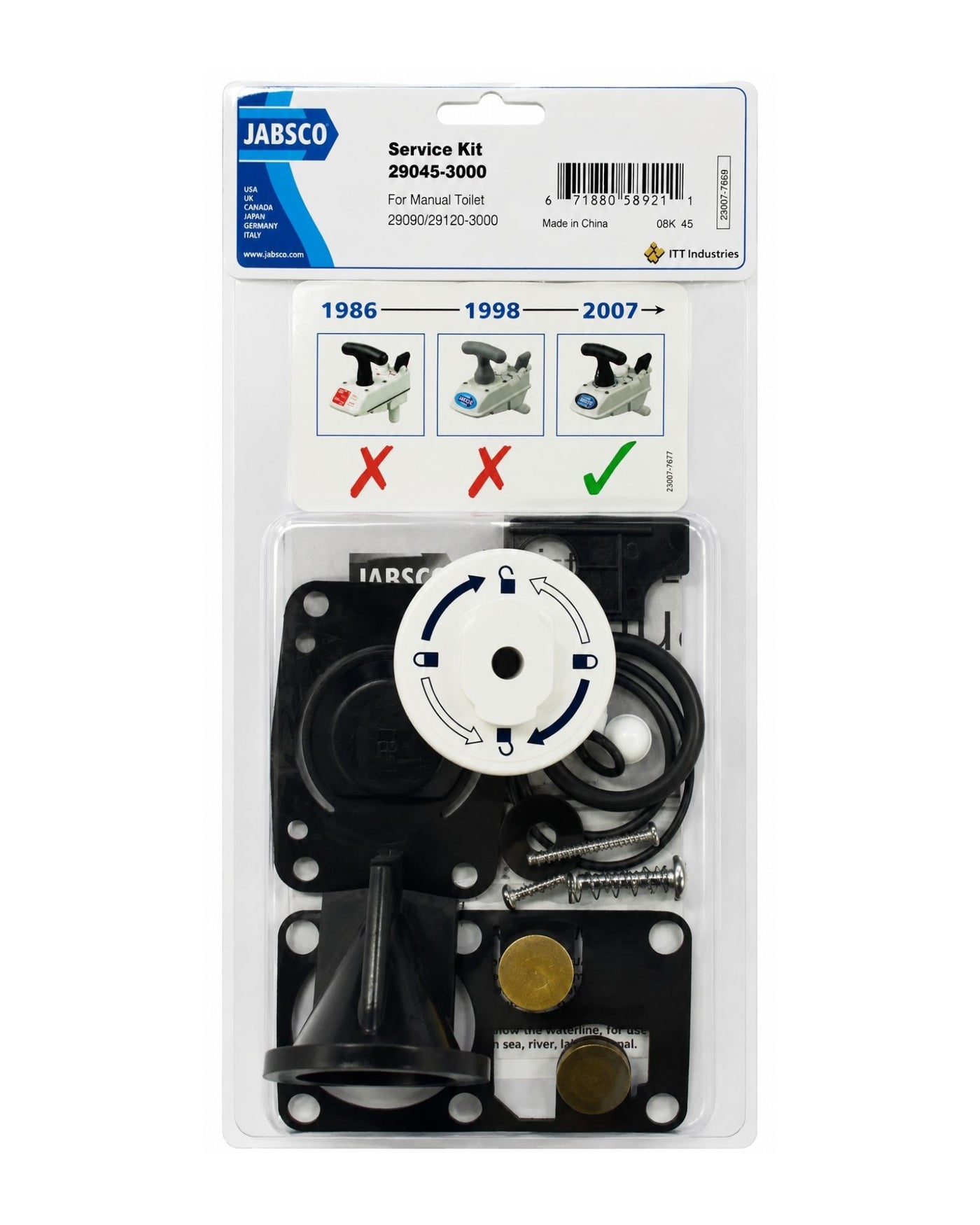 Jabsco Toilet Service Kit - 2000 Manual Toilet J15-200