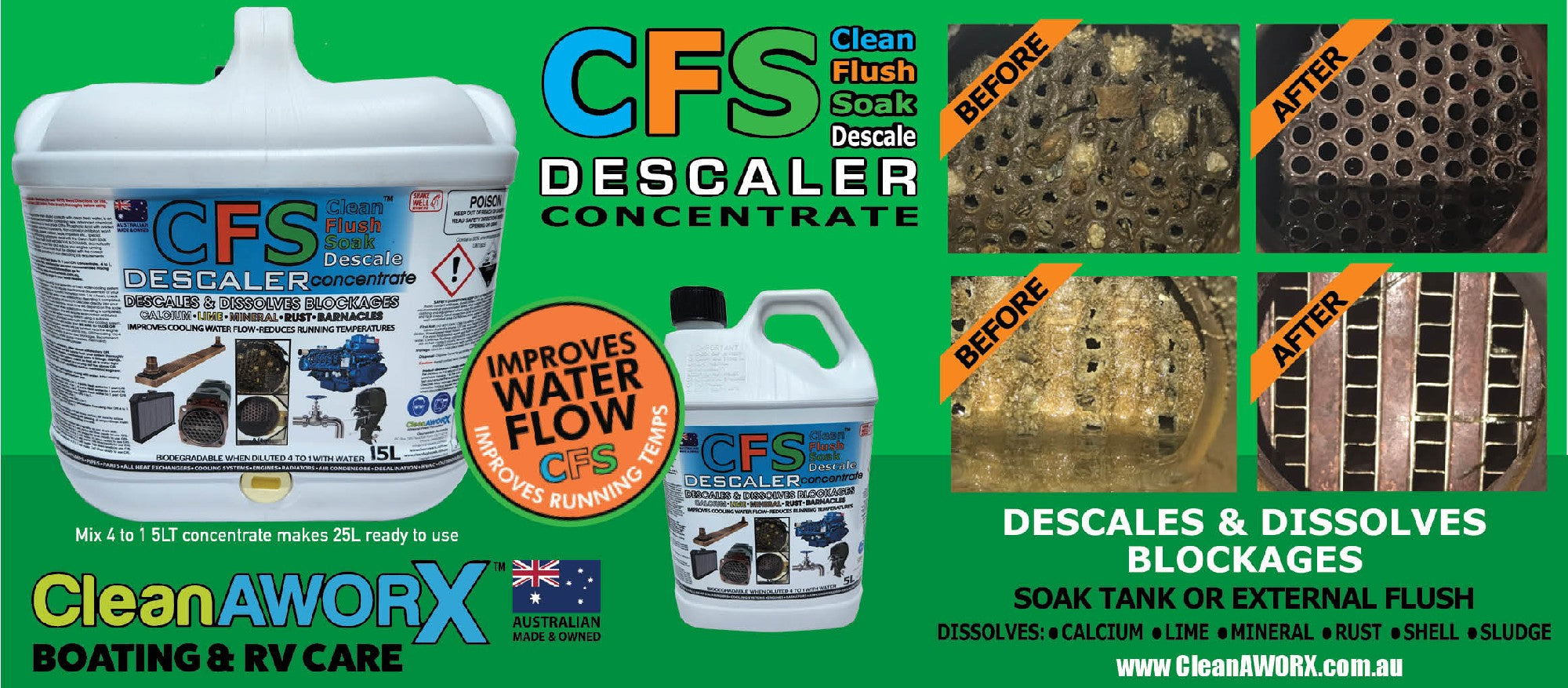Cleanaworx CFS Descaler Concentrate 5L