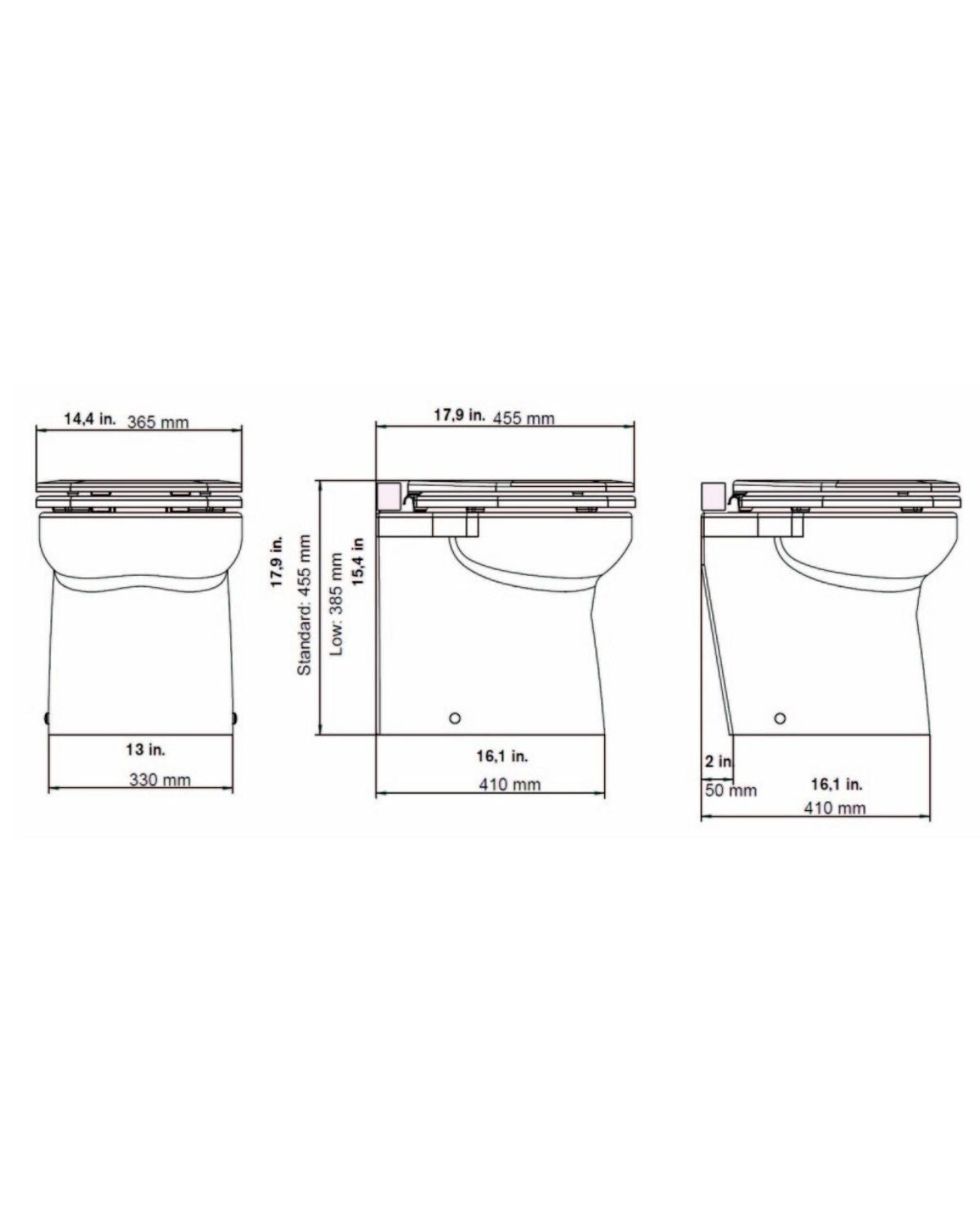 Matro Marine Luxury Bowl Electric Silent Flush Toilet 12V