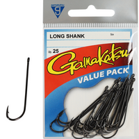 Gamakatsu Long Shank Black Bulk Pack [SZ:2 - 25 pack]