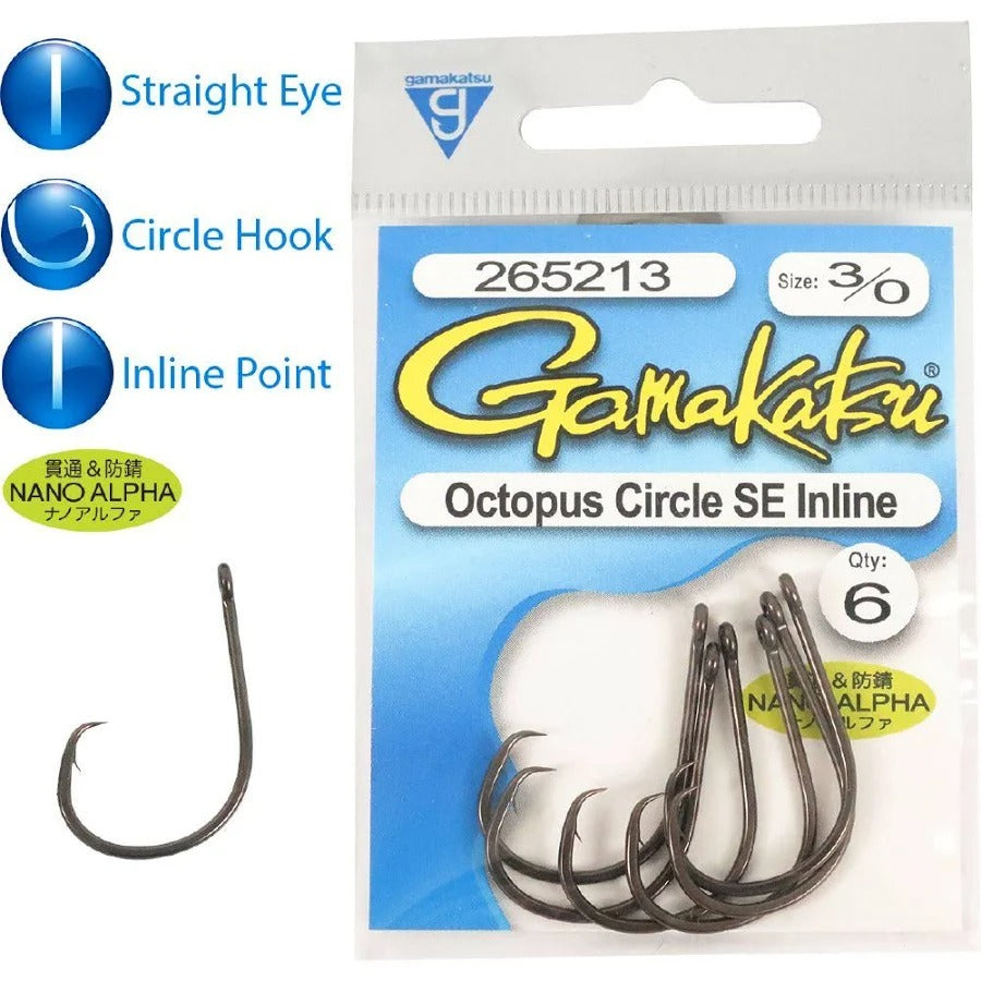 Gamakatsu Inline Octopus Circle SE Nano Alpha Hook [SZ:1/0]