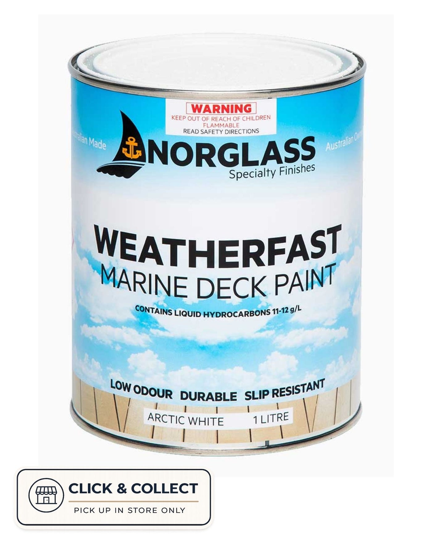 Norglass Weatherfast Deck Paint [CL:Arctic White SZ:4 Litre]