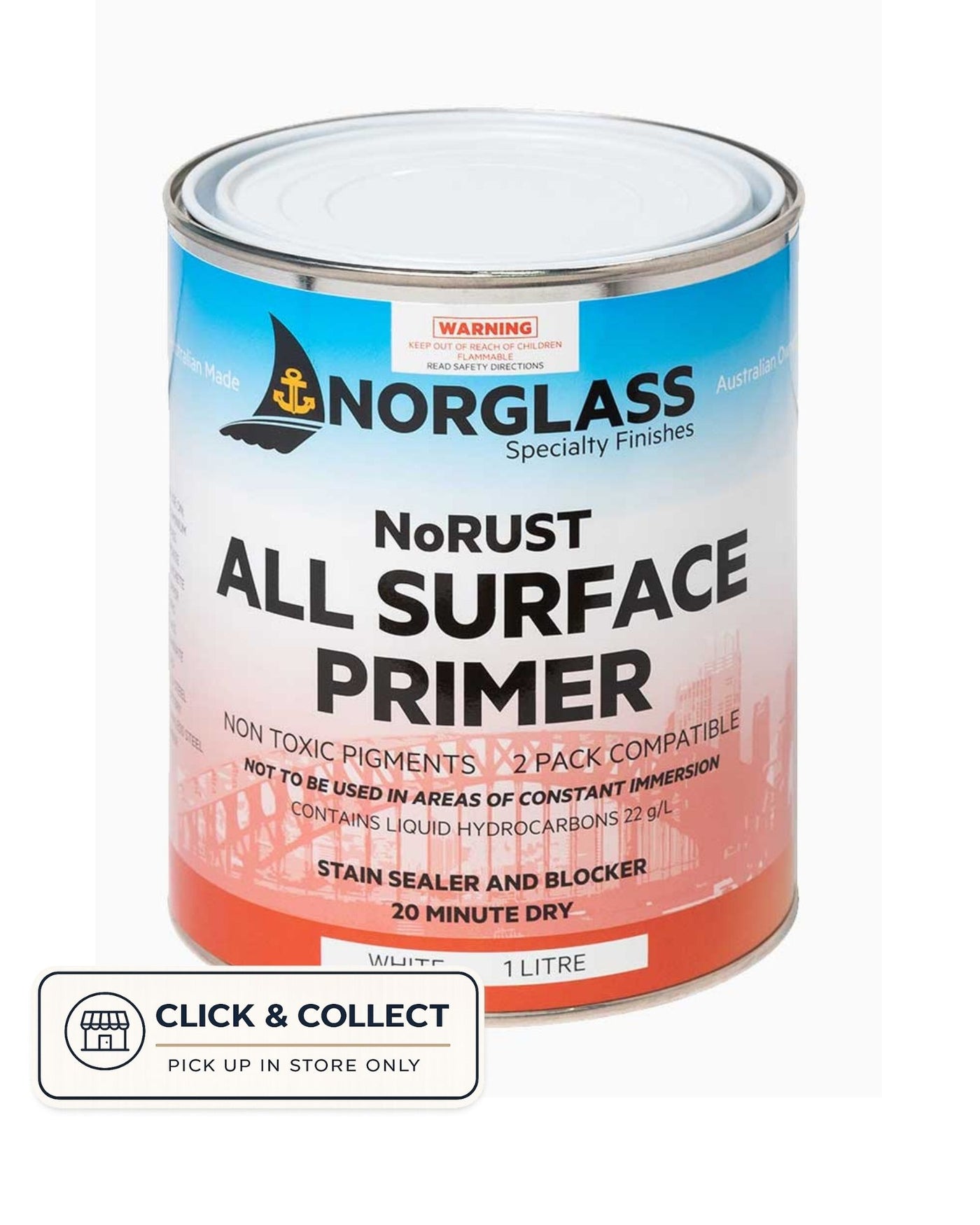 Norglass NoRust Anti Slip Primer [CL:White SZ:4 Litre]