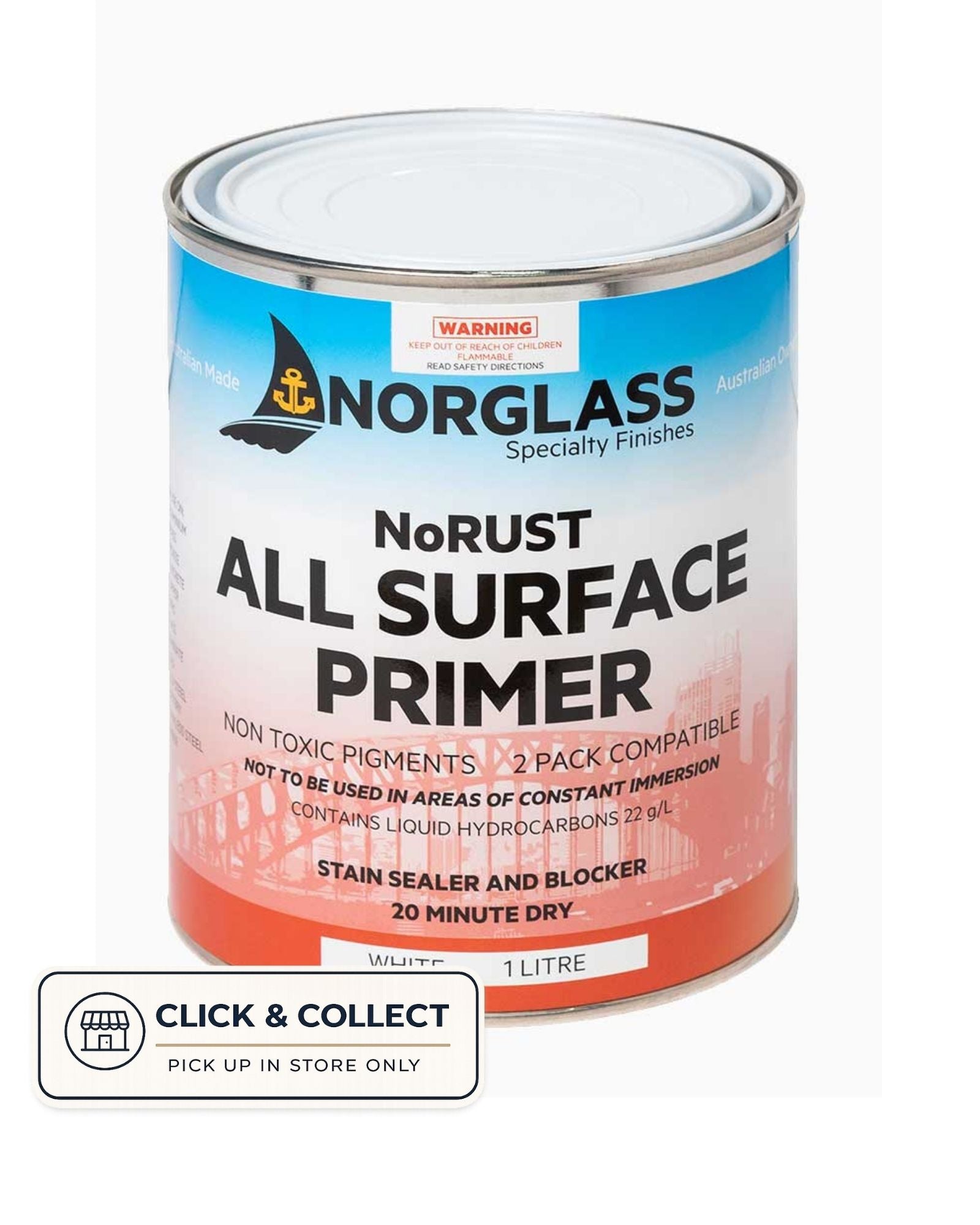 Norglass NoRust Anti Slip Primer [CL:White SZ:4 Litre]