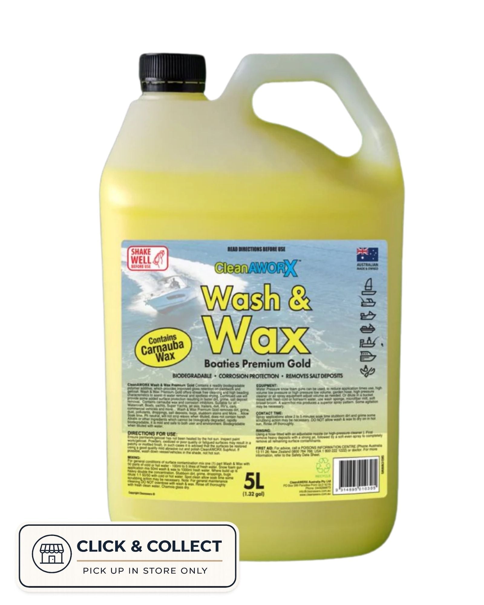 Cleanaworx Wash & Wax Gold 5L