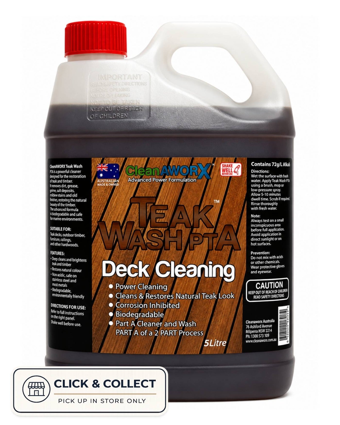 Cleanaworx Teak Cleaner Part A 5L