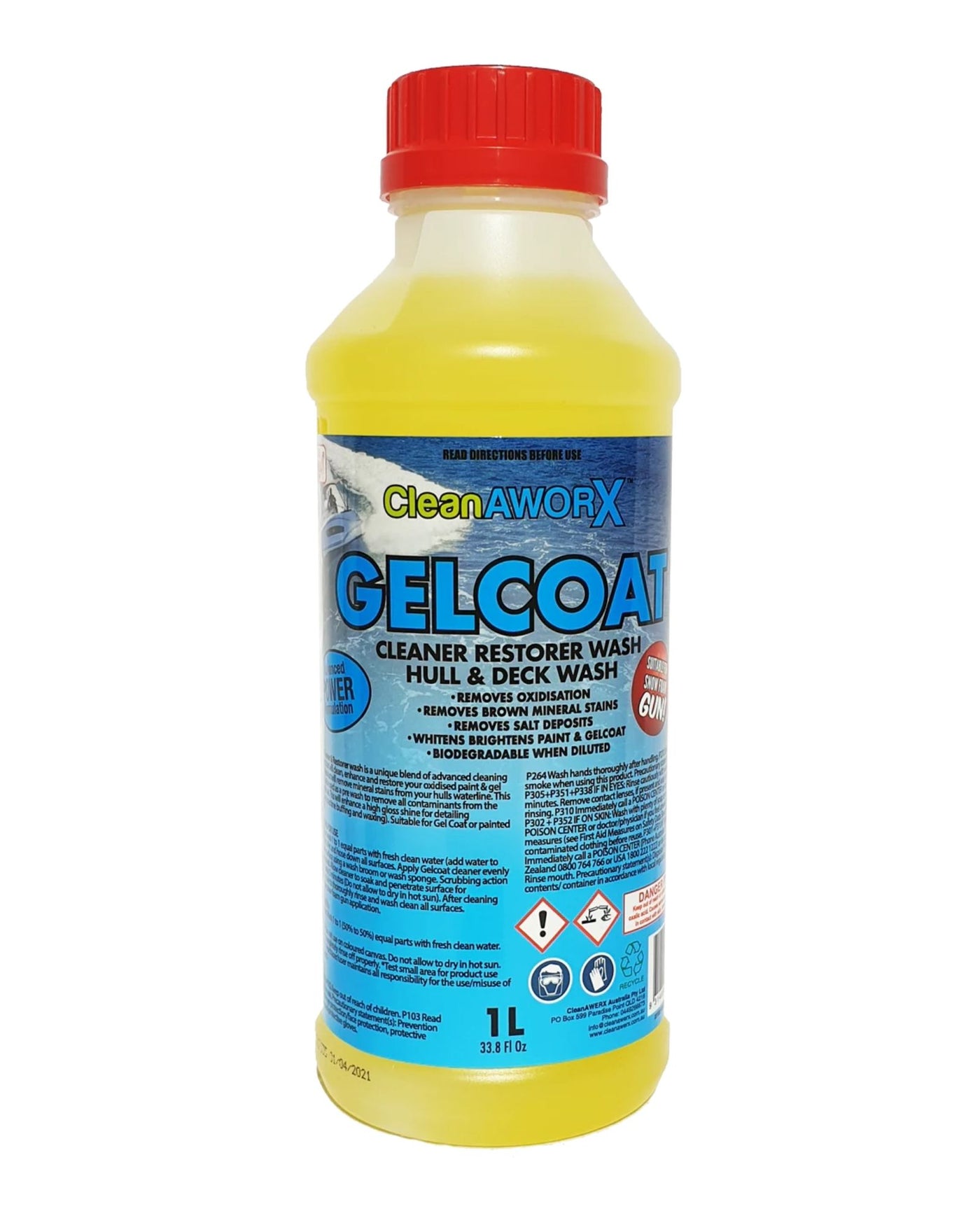 Cleanaworx Gelcoat Restorer Hull & Deck Wash 1L