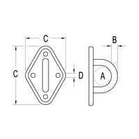 Ronstan Turned U-Bolt with Padeye Base