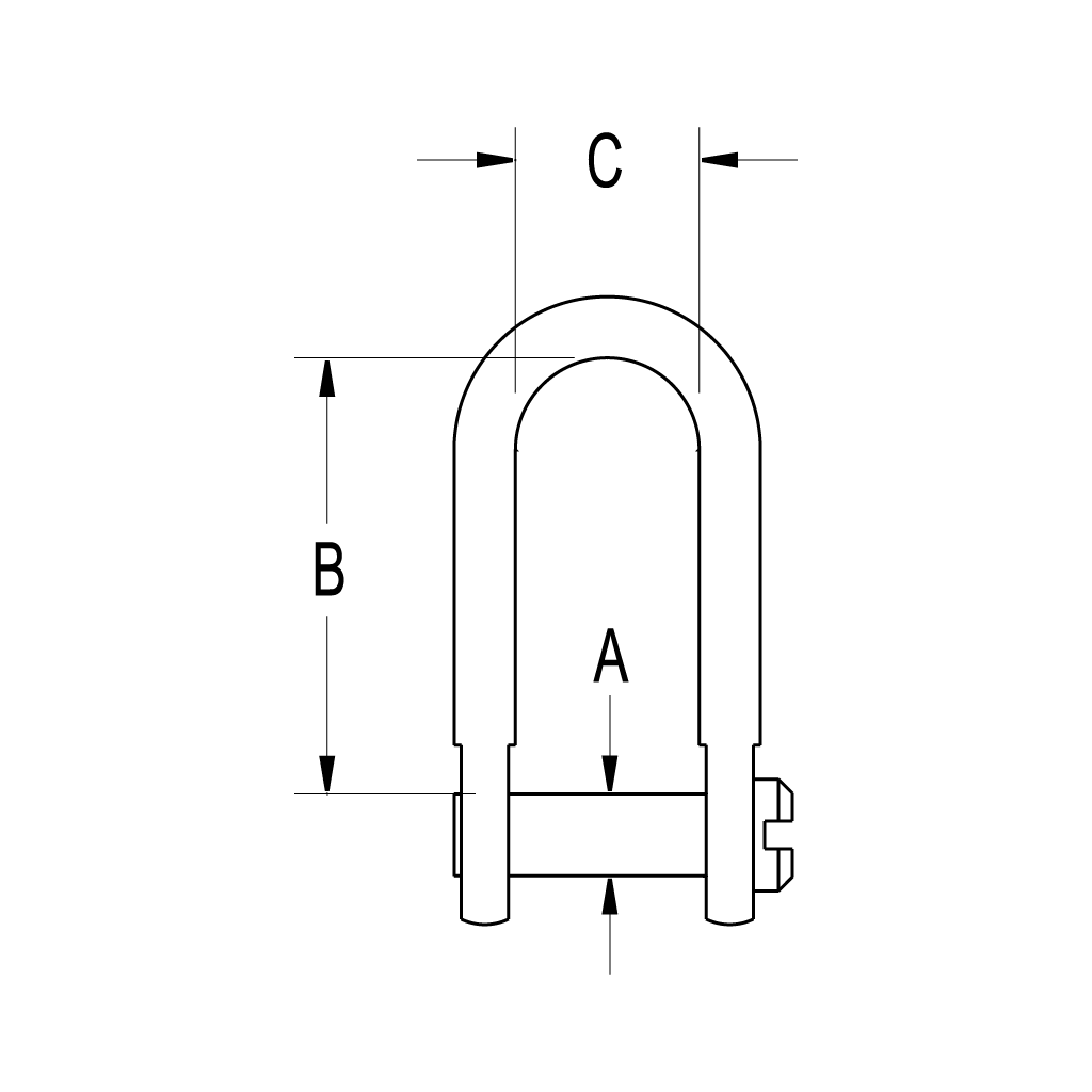 RonstanD Shackle, 5/16" Pin, Slotted Head