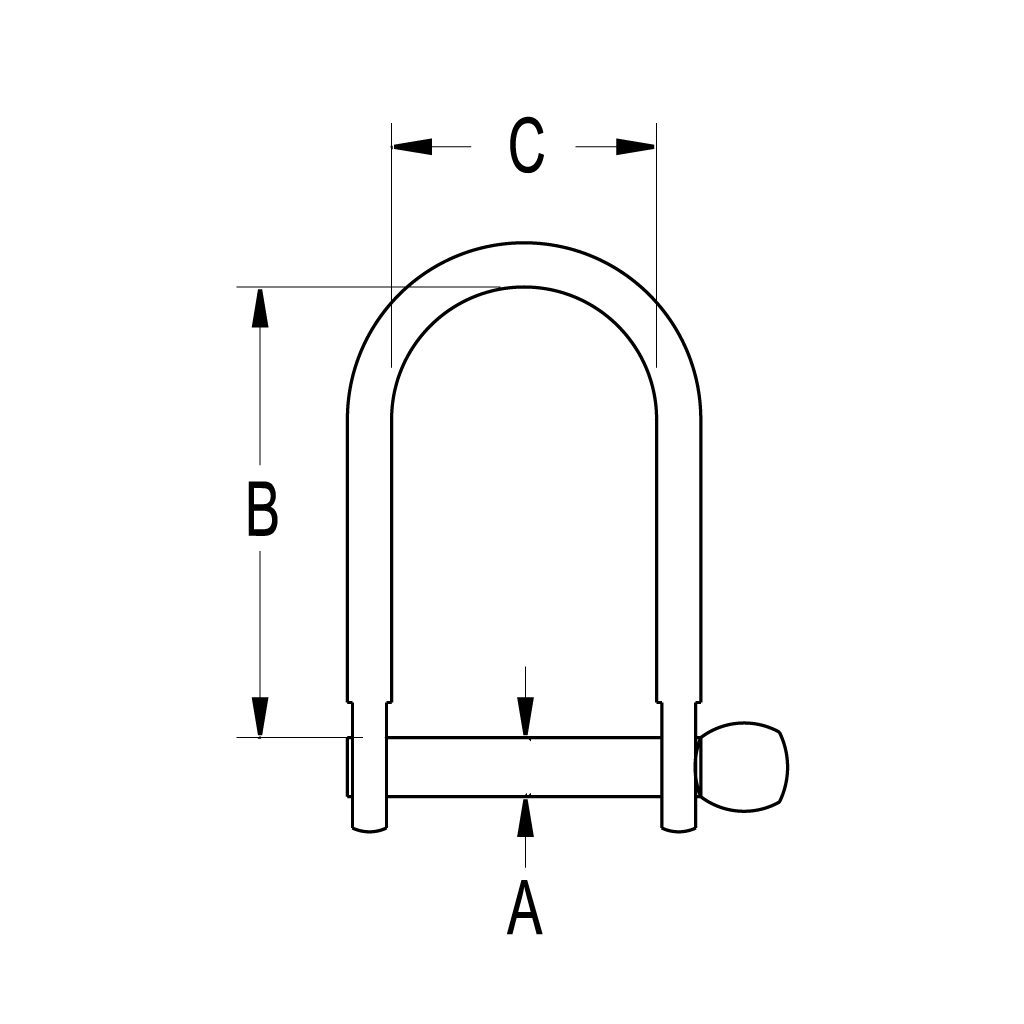 Ronstan Stainless Steel Wide D Shackle 3/8" Pin