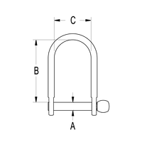 Ronstan Stainless Steel Wide D Shackle 3/8" Pin