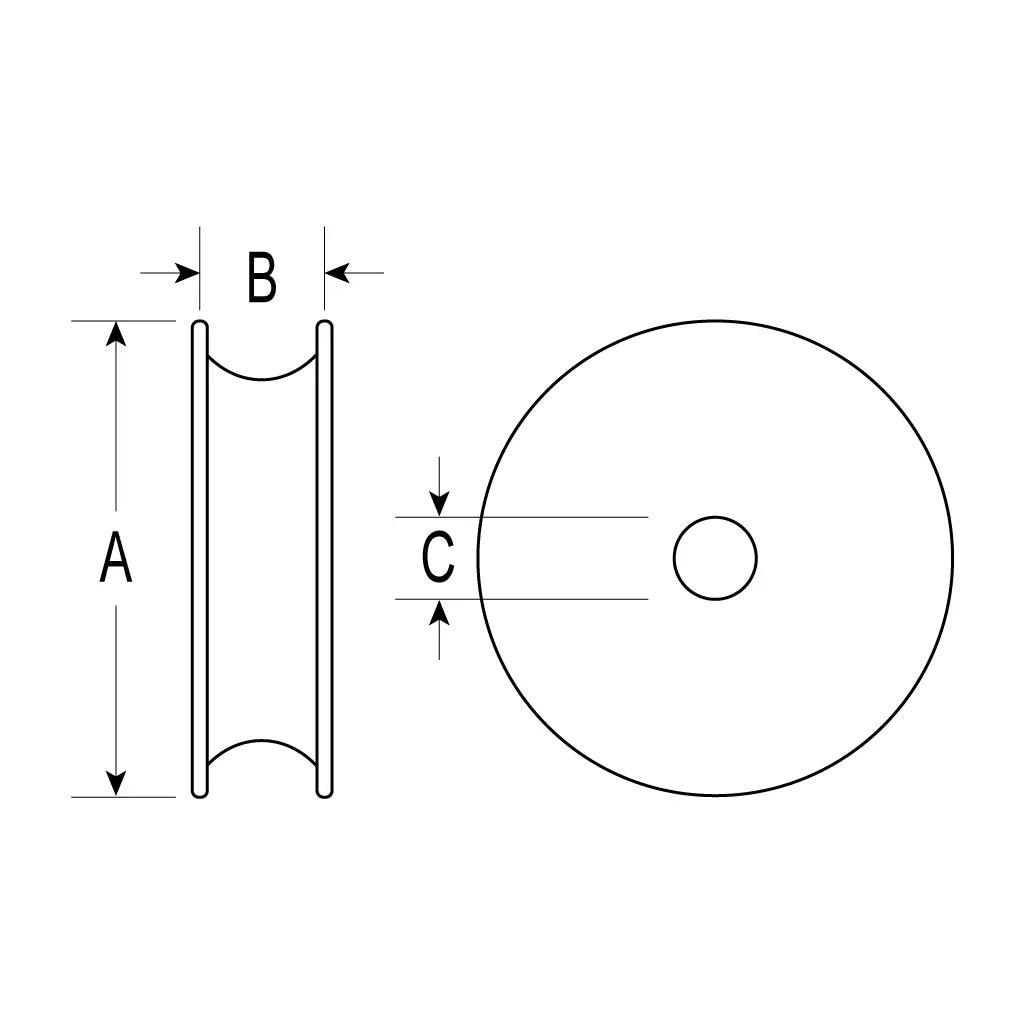 Ronstan 73mm Acetal Sheave 22mm Width