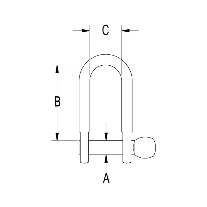 Ronstan D Shackle 1/2" Coined Pin Head