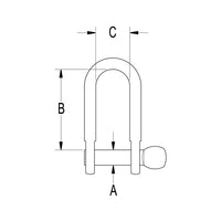 Ronstan D Shackle 3/8" Coined Pin Head