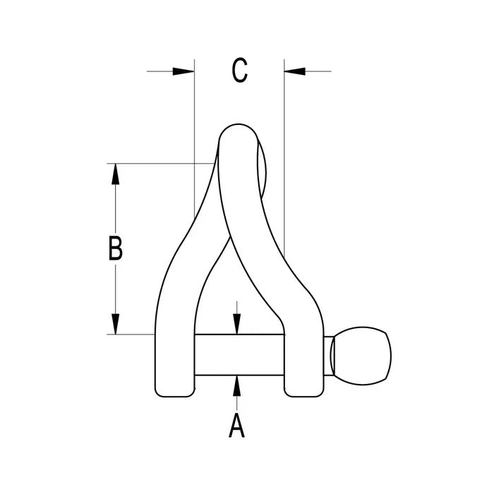 Ronstan Twist D Shackle 1/2" Pin