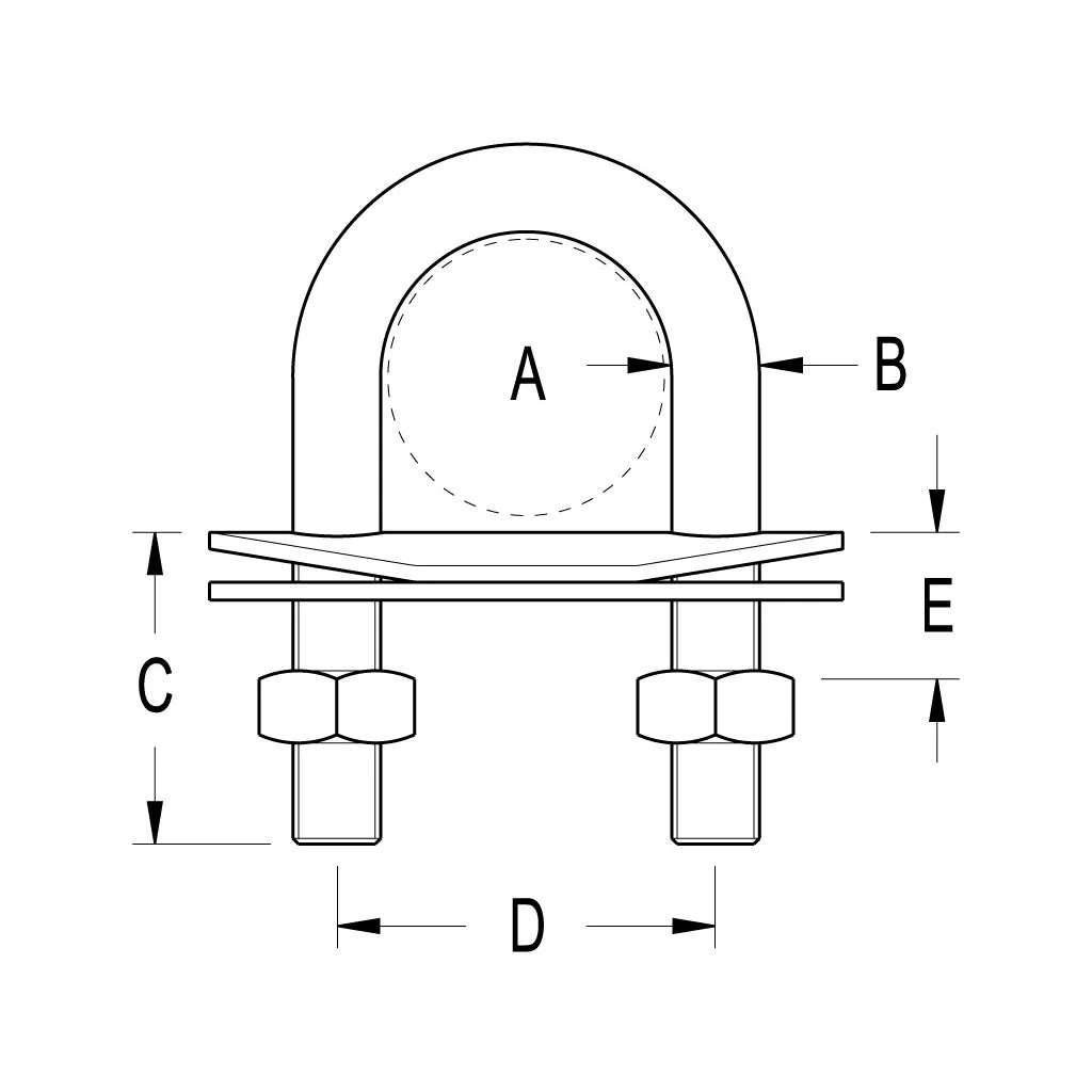 Ronstan Stepped U-Bolt 5/16" UNC x 3" Studs