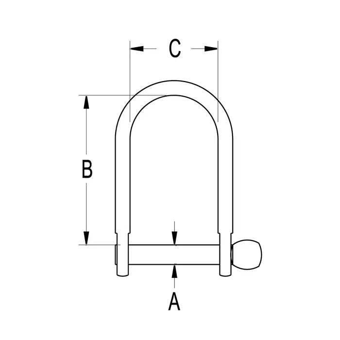 Ronstan Wide D Shackle 1/2" Pin