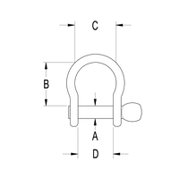 Ronstan Bow shackle 5/16" Pin Coined Head