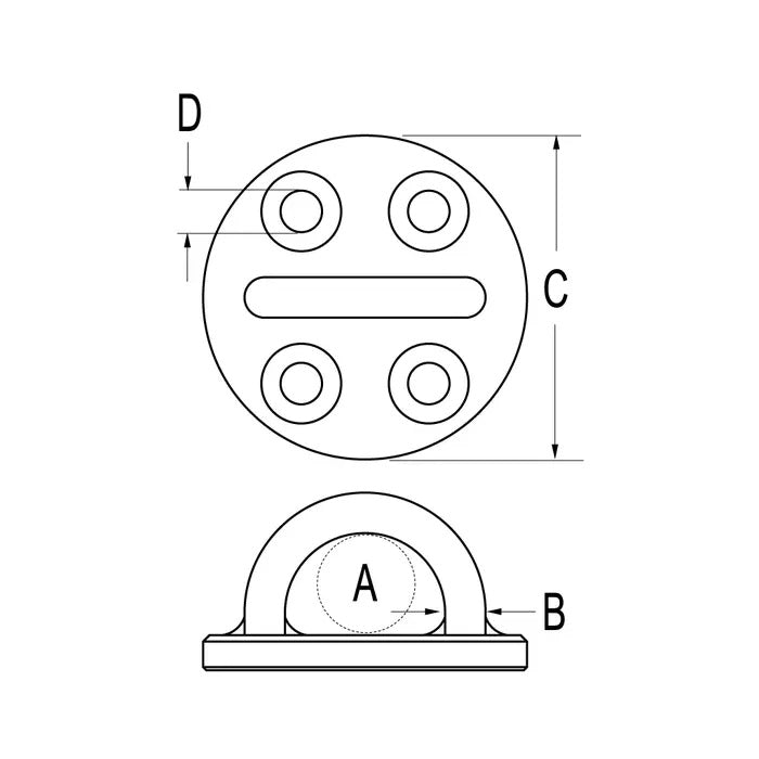 Ronstan Stainless Steel Pad Eye 57.7mm Base