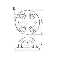 Ronstan Stainless Steel Pad Eye 34mm Base