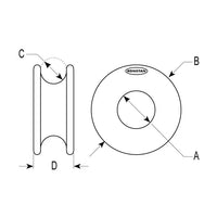 Ronstan RopeGlide Black Alloy Ring 16mm