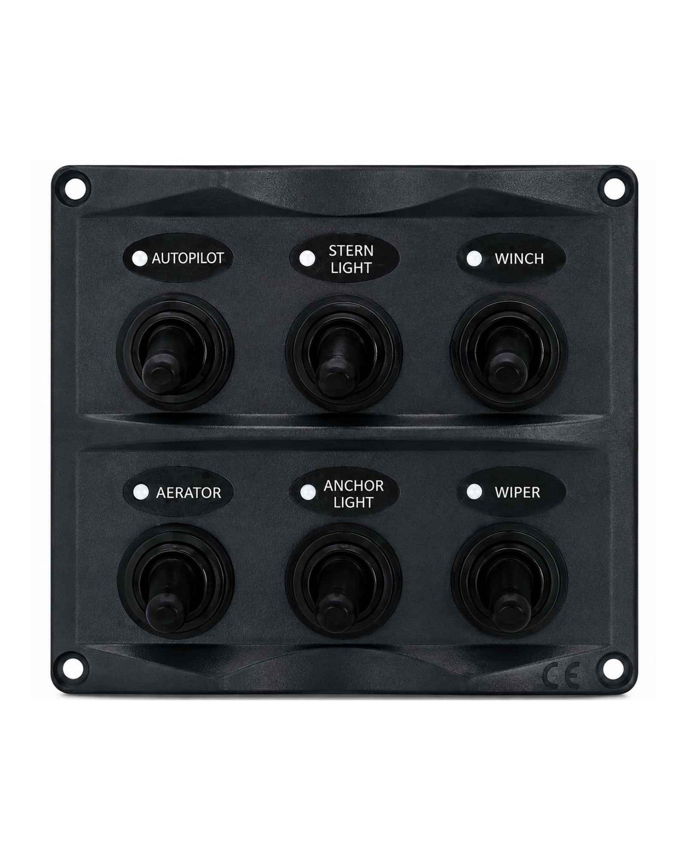 Switch Panel 6 Gang IP66 Waterproof Black
