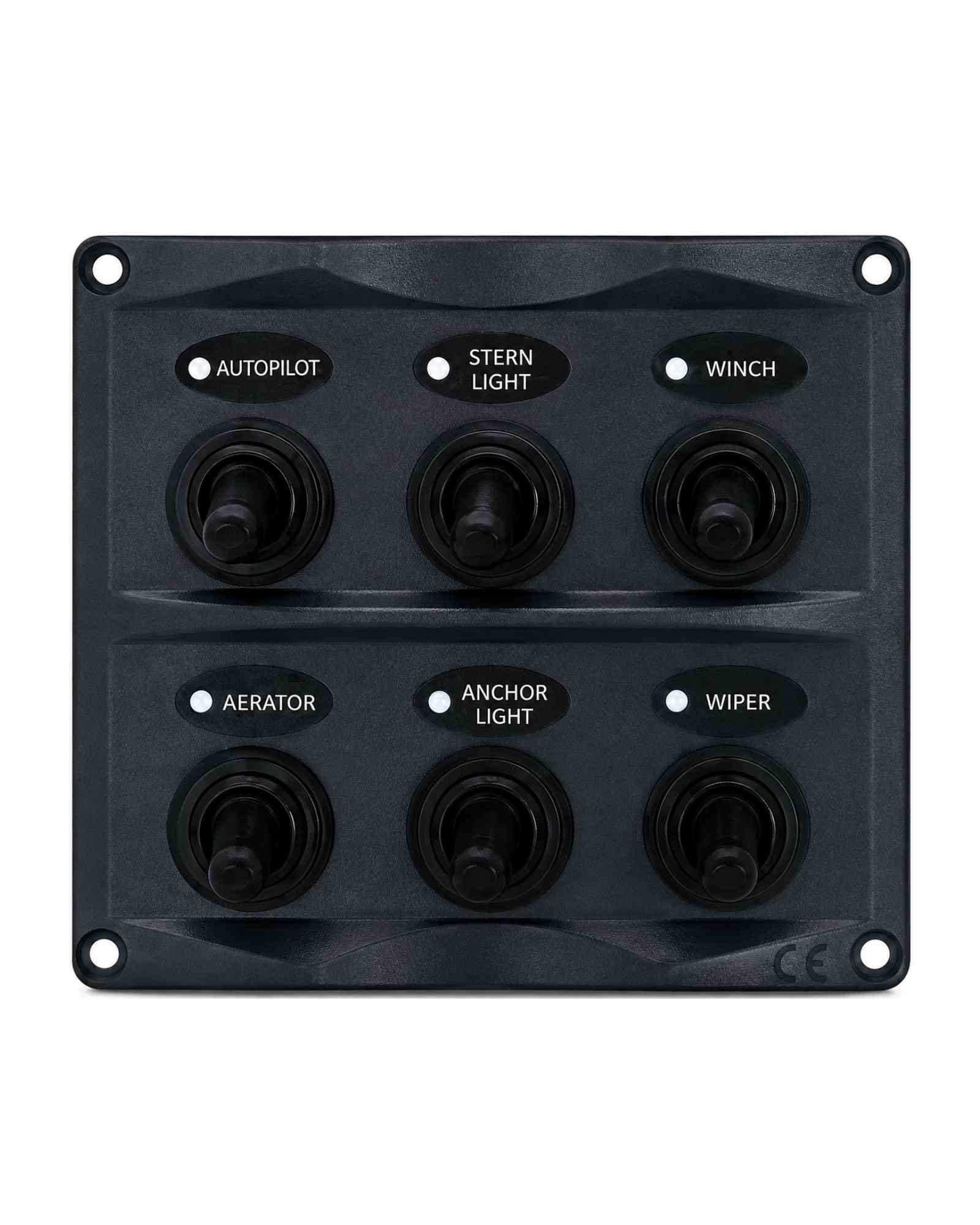 Switch Panel 6 Gang IP66 Waterproof Black
