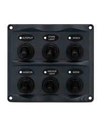 Switch Panel 6 Gang IP66 Waterproof Black