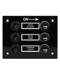 Switch Panel w/boots 3 Switch Bakelite
