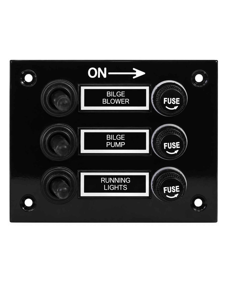 Switch Panel w/boots 3 Switch Bakelite