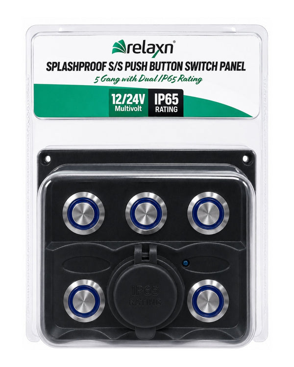 Relaxn SS Push Button Switch Panel USB Port