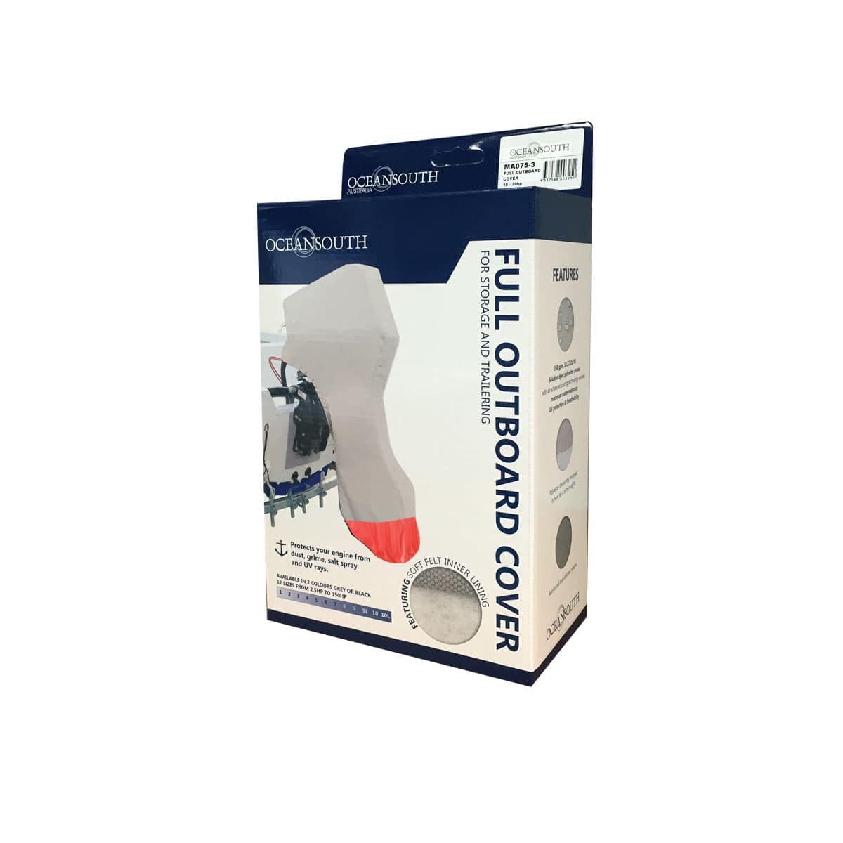 Oceansouth Universal Full Outboard Cover [SZ:25-60HP]