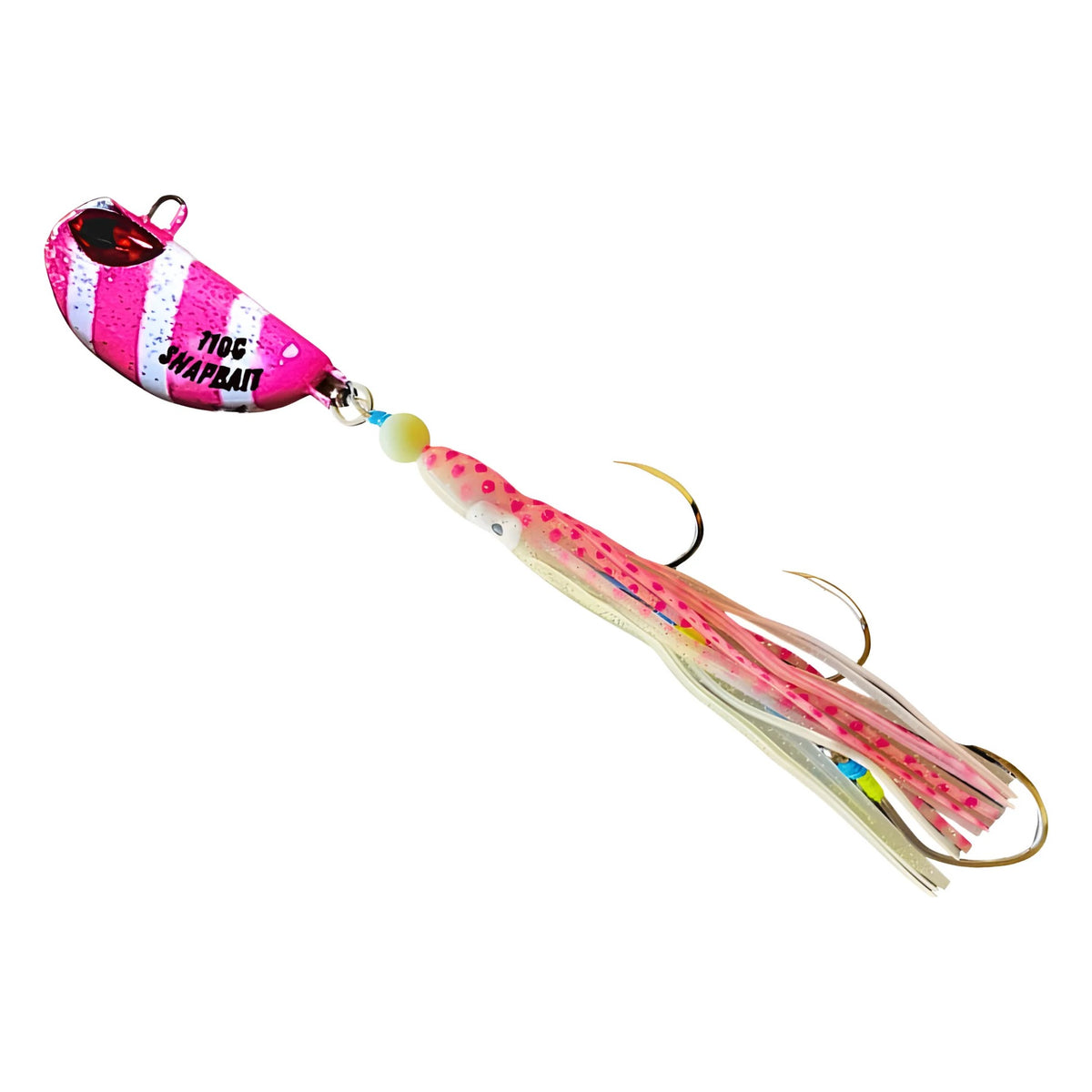 Snapbait Triple Threat Hybrid UV Glow Jig 20g [CL:Pink Stripes]