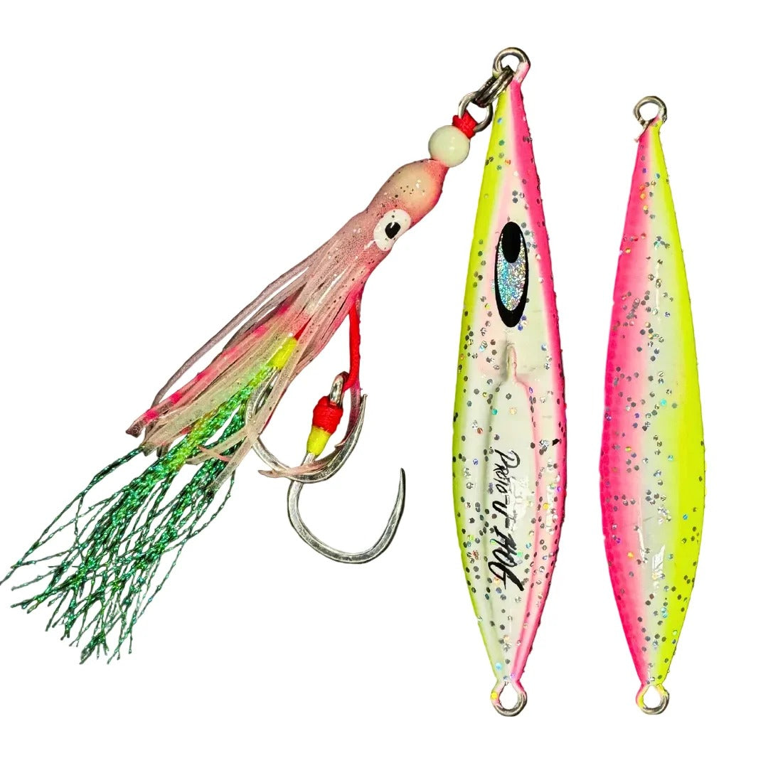 Snapbait Proto-J Slow Pitch Jig 60g [CL:Yellow Pink Glow]