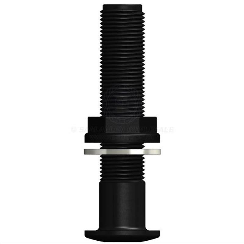 Trudesign Domed Long Skin Fitting Black [SZ:3/4"]