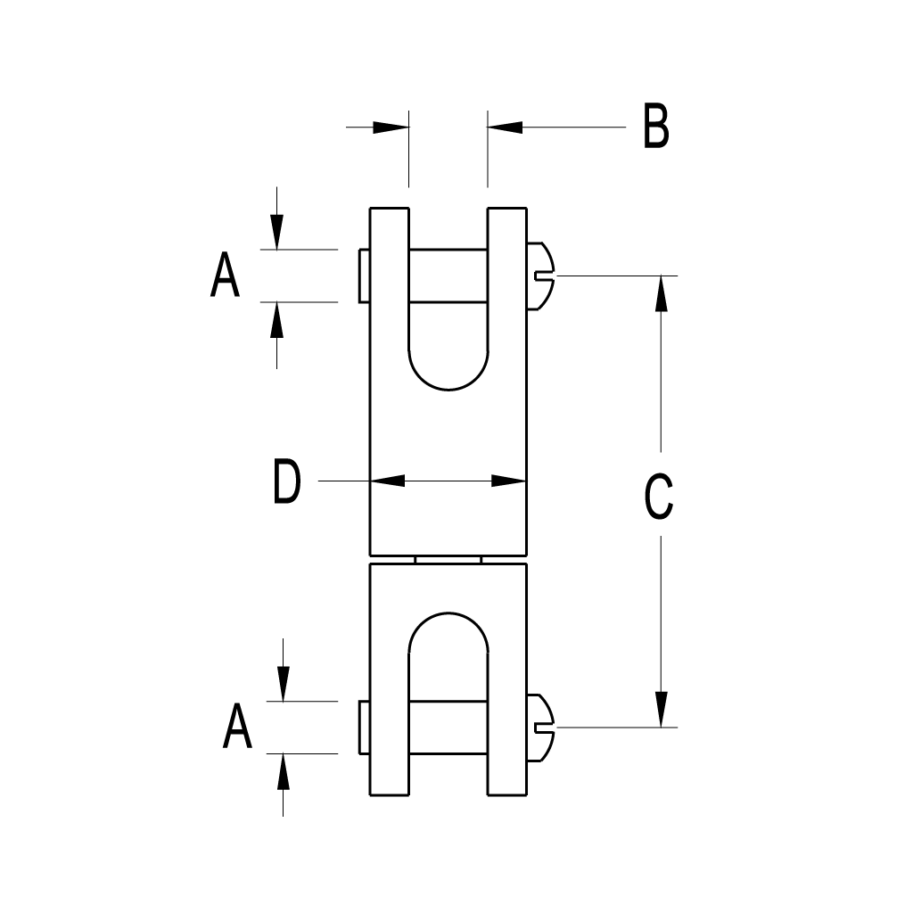 Ronstan Fork & Fork Swivel 6.4mm (1/4") Pins