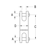 Ronstan Fork & Fork Swivel 6.4mm (1/4") Pins